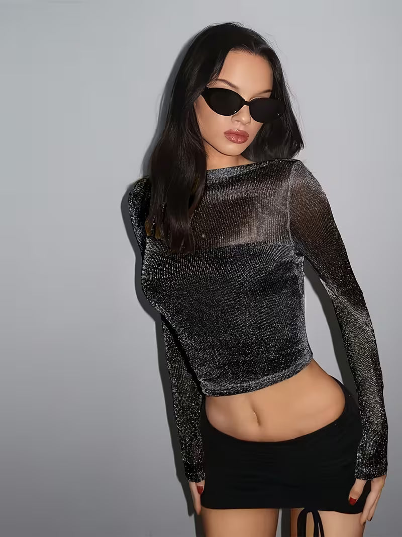 Ivana - Glossy Fitted Blouse