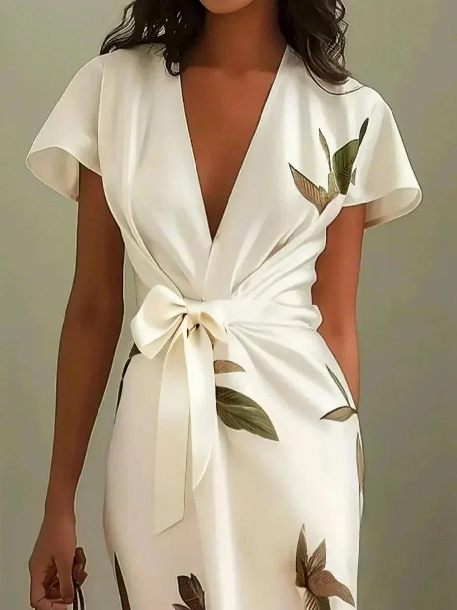 Yulia - Silky Wrap Midi Dress
