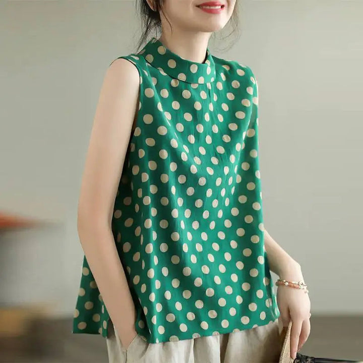 Tina - Airy Polka Blouse