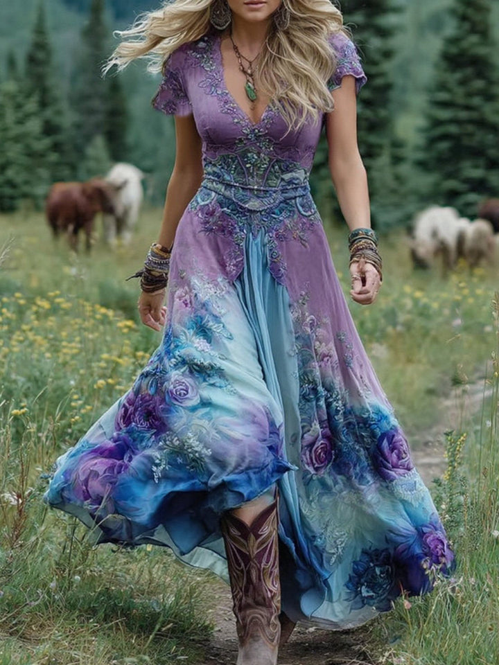Zaneta - Flowing Floral Dress