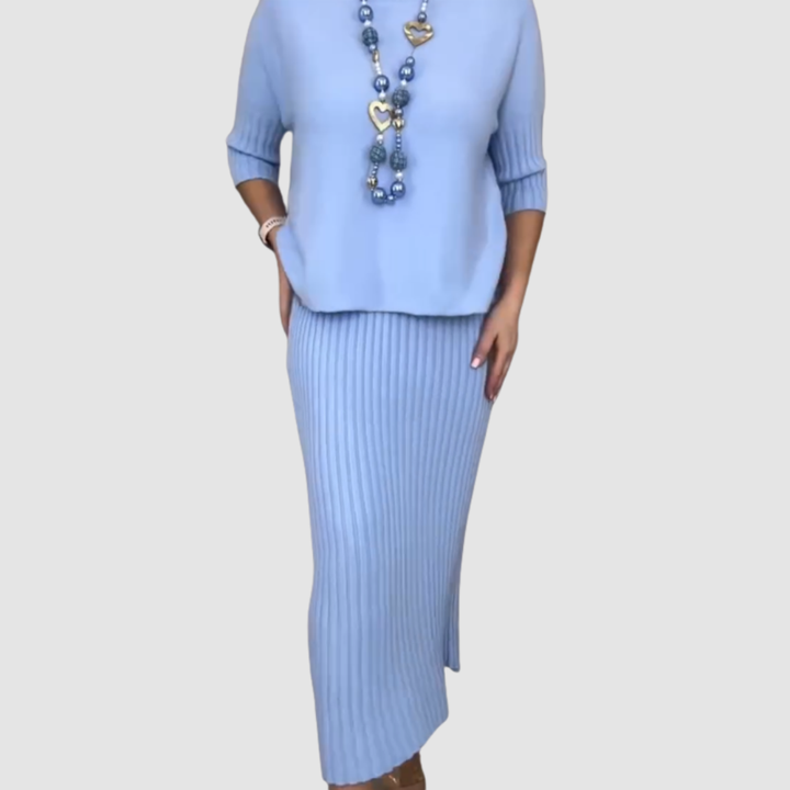 Sabrina - Cozy Ribbed Skirt Set