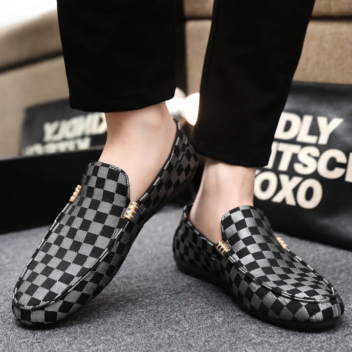 Duston - Refined Checkerboard Loafers