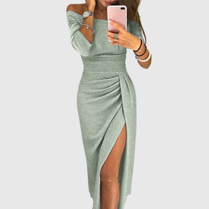 Uliana - Elegant Shimmer Midi Dress