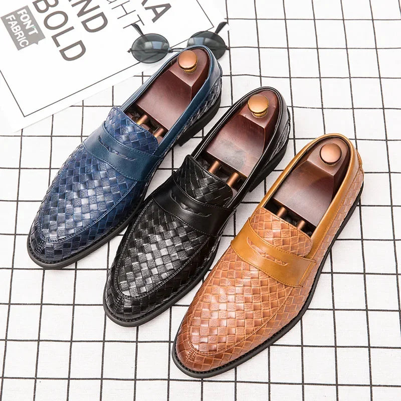 Liam - Sleek Woven Loafers