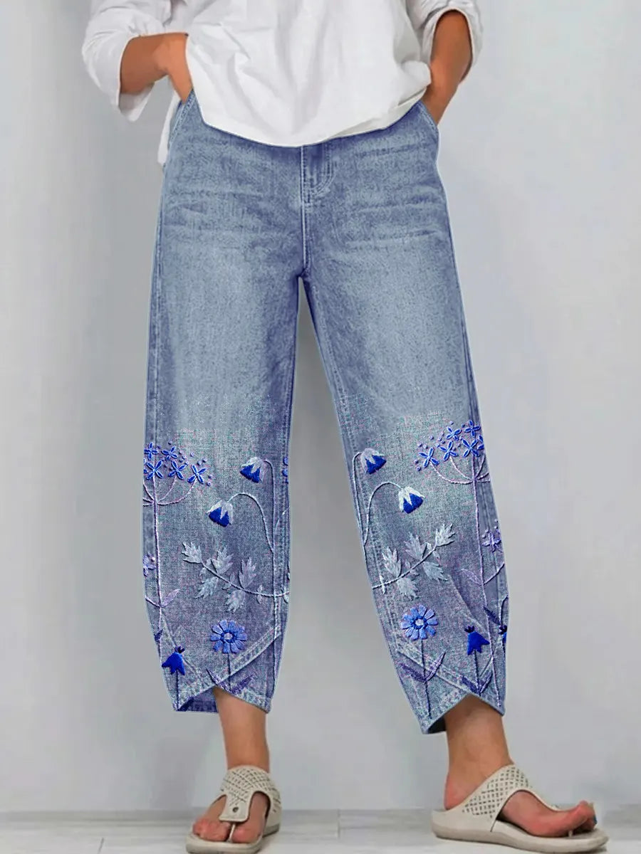 Uriella - Relaxed Embroidered Pants