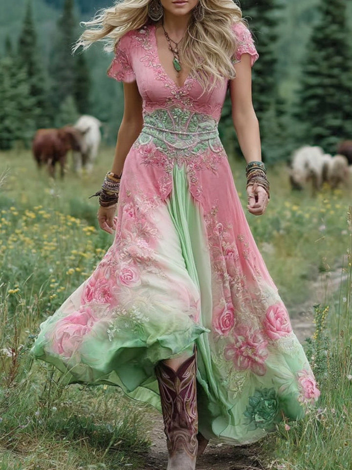Zaneta - Flowing Floral Dress