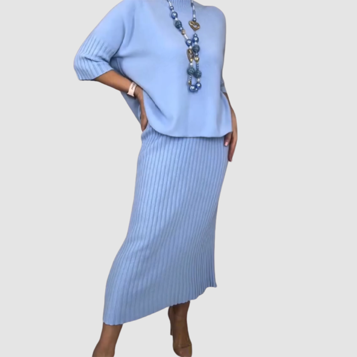 Sabrina - Cozy Ribbed Skirt Set
