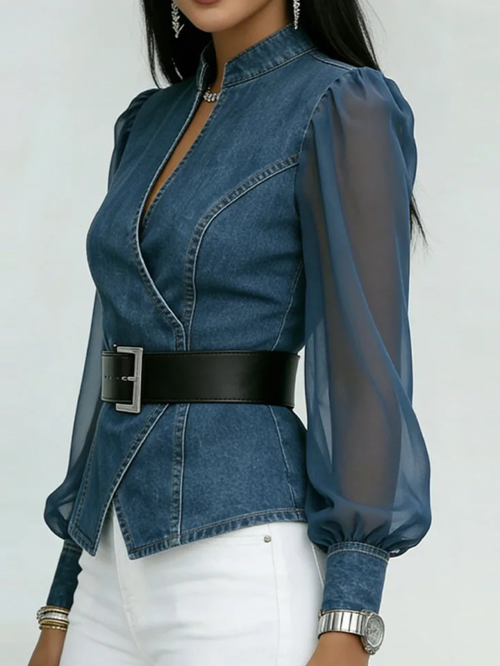 Xabrina - Tailored Denim Blouse