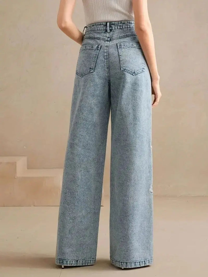 Zephyra - Soft Floral Denim Pants