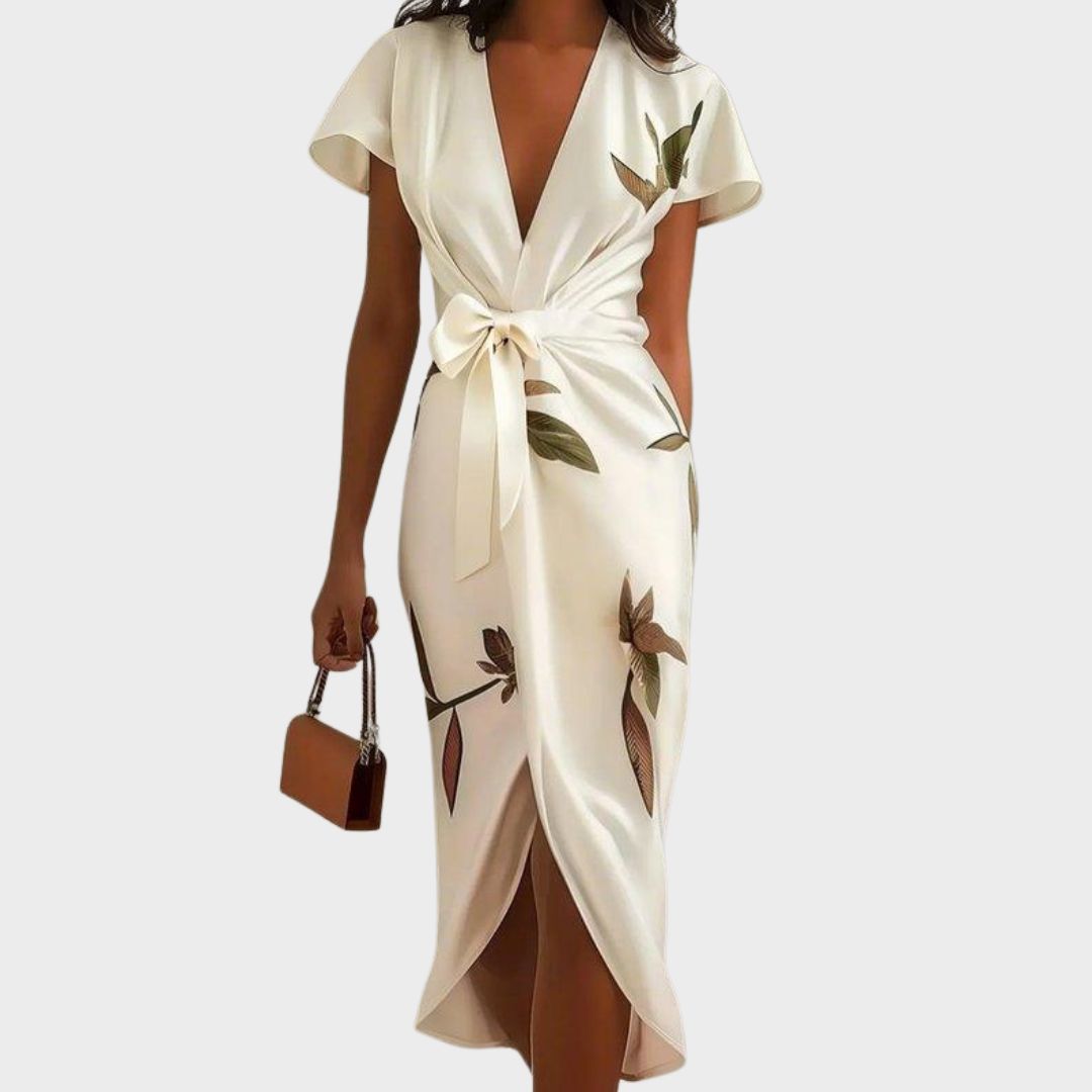 Yulia - Silky Wrap Midi Dress