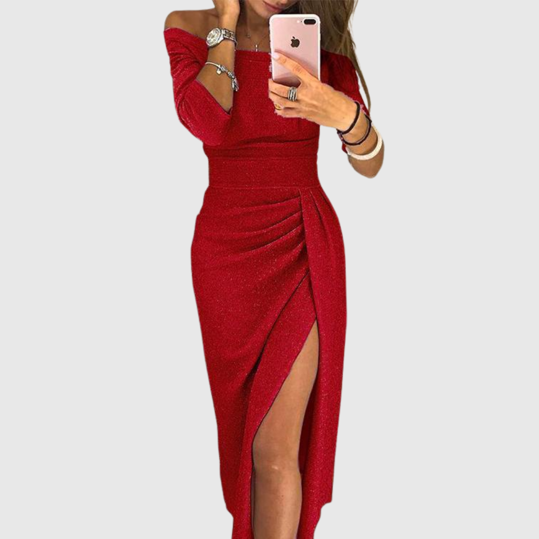 Uliana - Elegant Shimmer Midi Dress