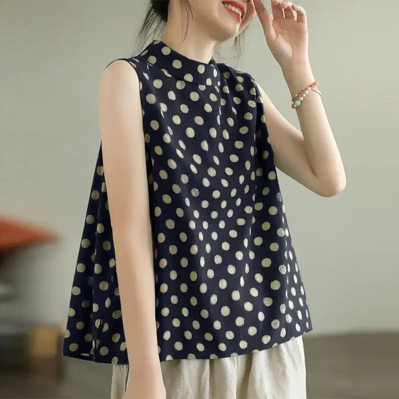 Tina - Airy Polka Blouse