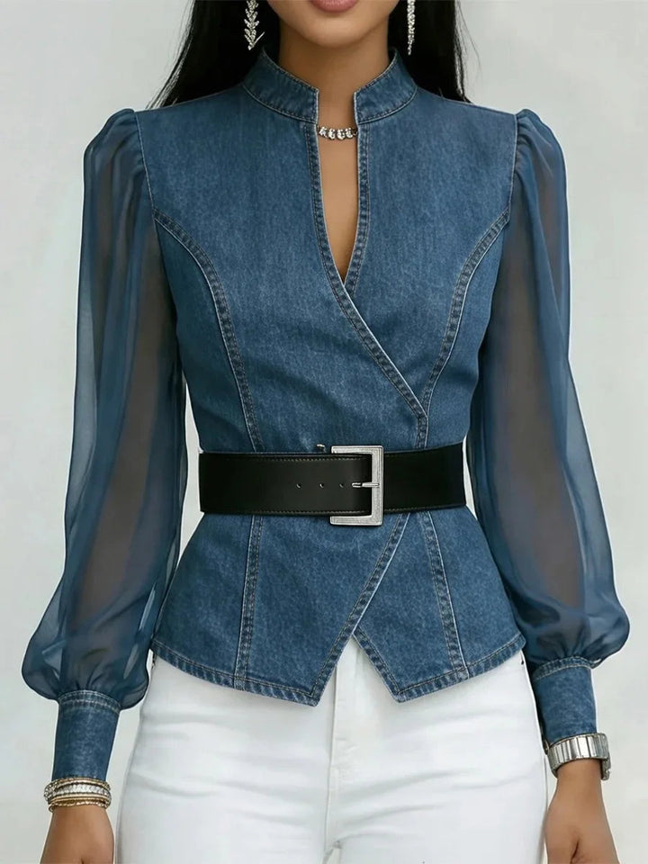 Xabrina - Tailored Denim Blouse