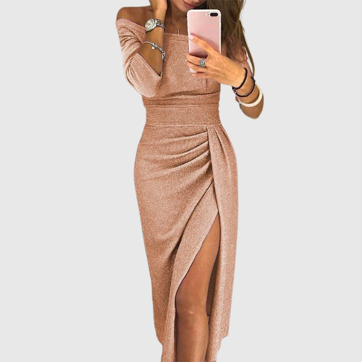 Uliana - Elegant Shimmer Midi Dress