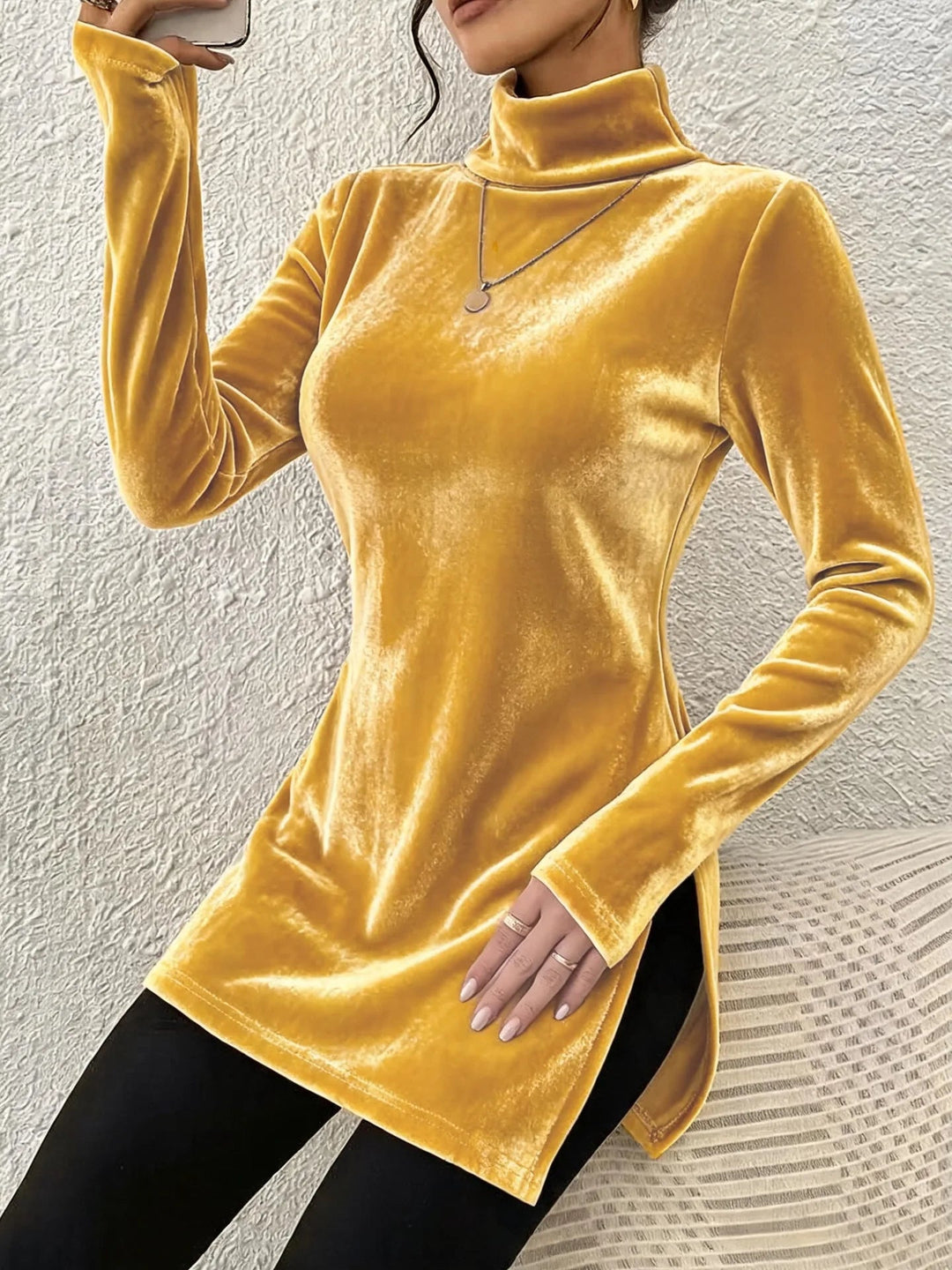 Melanie - Silky Velvet Blouse
