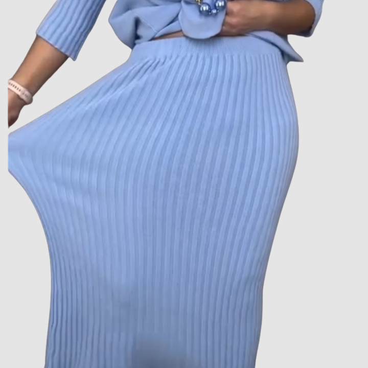 Sabrina - Cozy Ribbed Skirt Set