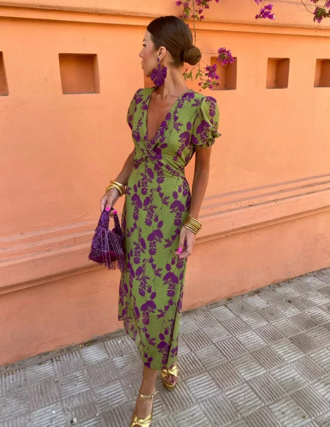 Holly - Silky Floral Dress