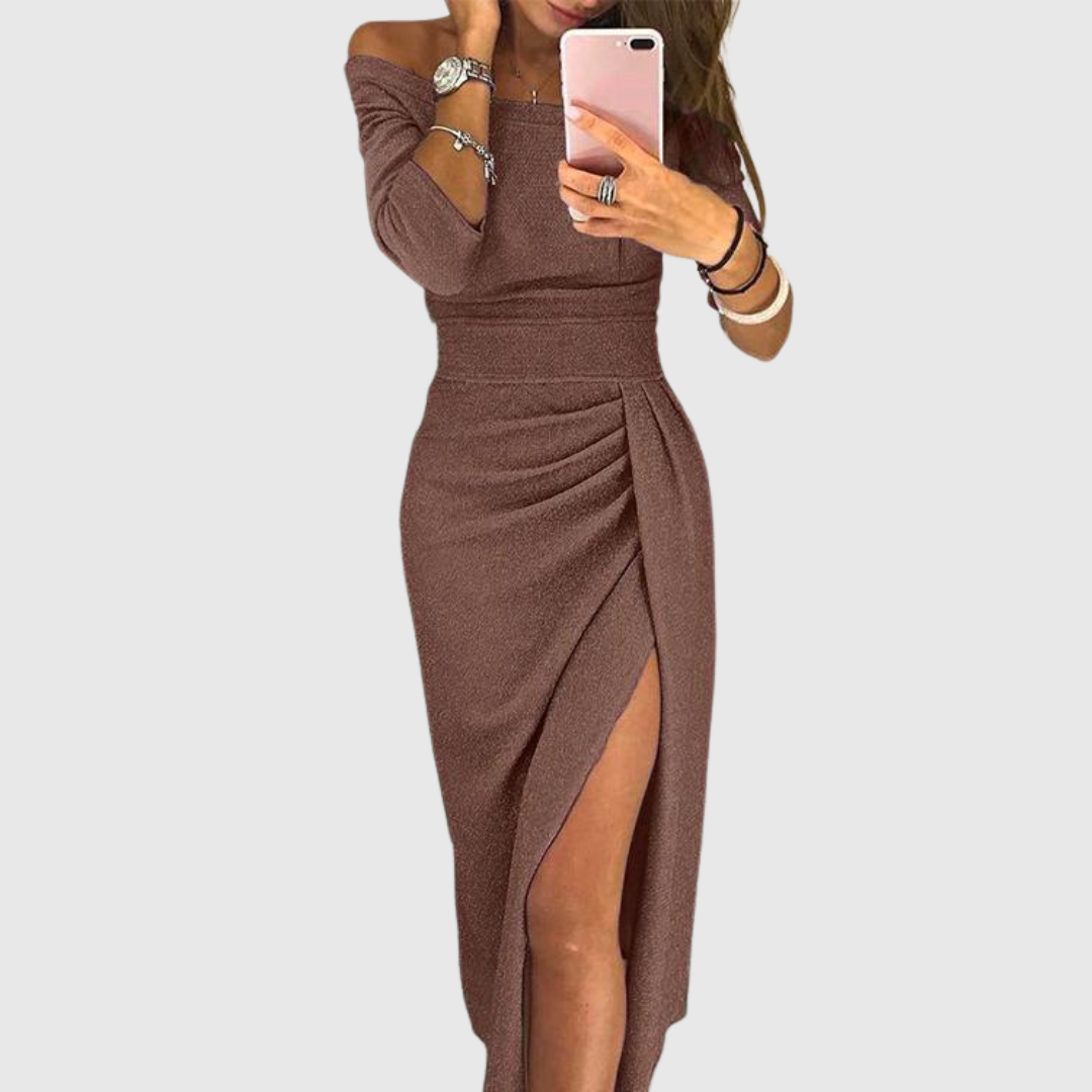 Uliana - Elegant Shimmer Midi Dress
