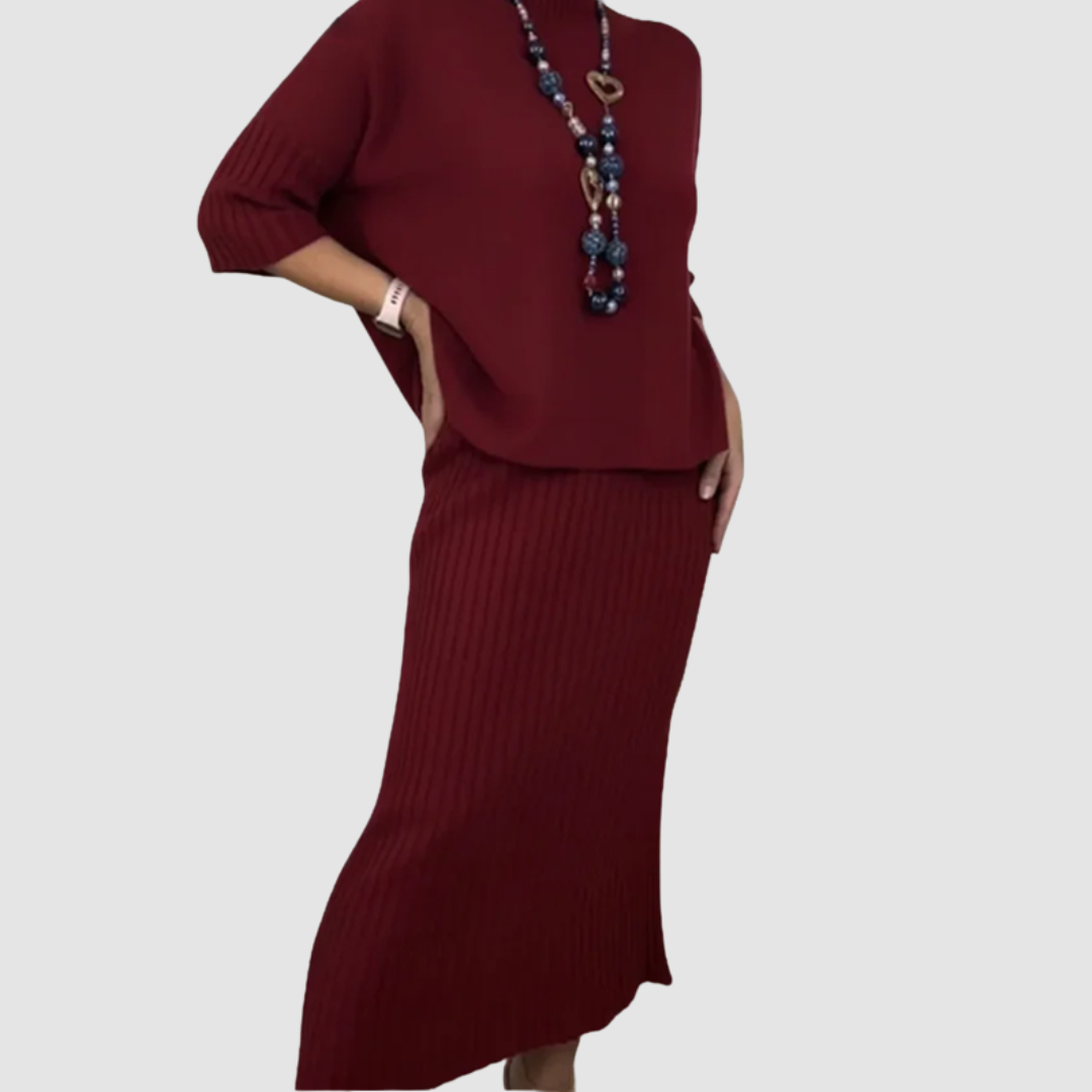 Sabrina - Cozy Ribbed Skirt Set