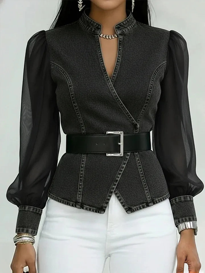 Xabrina - Tailored Denim Blouse