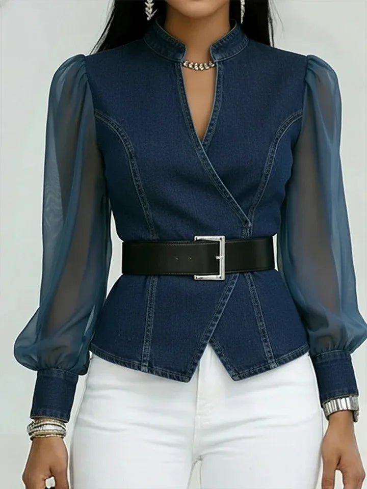 Xabrina - Tailored Denim Blouse