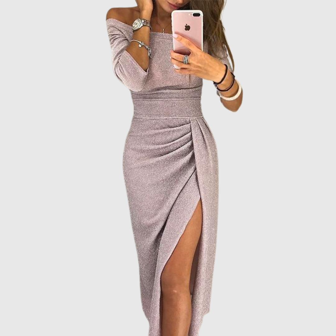 Uliana - Elegant Shimmer Midi Dress