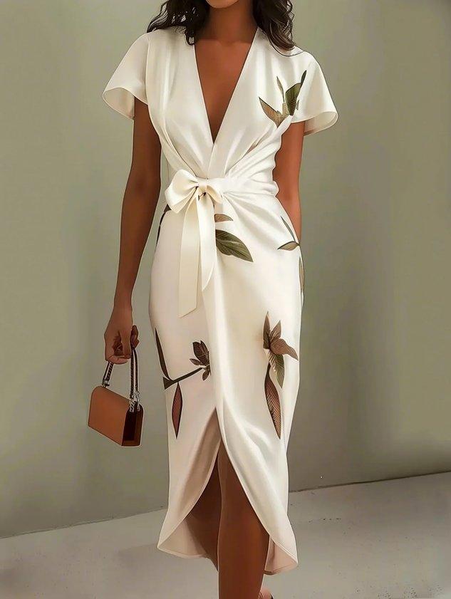 Yulia - Silky Wrap Midi Dress
