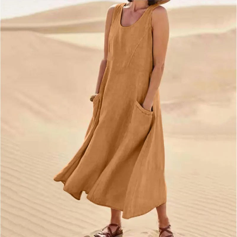 Nicolette - Soft Linen Maxi Dress