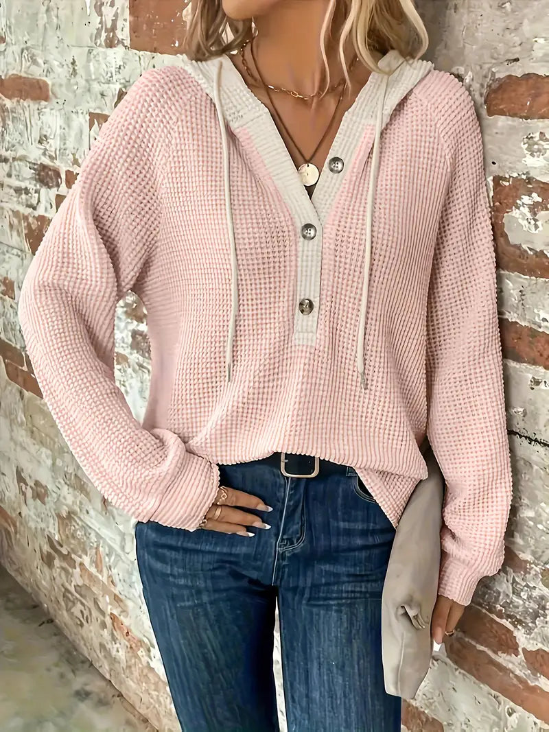 Rose - Cozy Waffle Hoodie