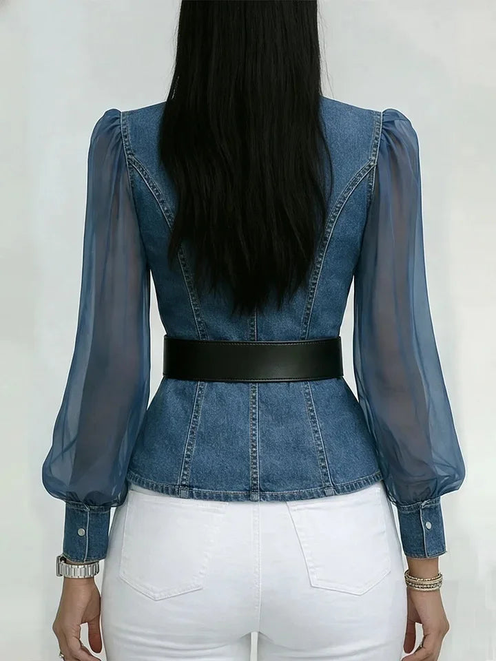 Xabrina - Tailored Denim Blouse