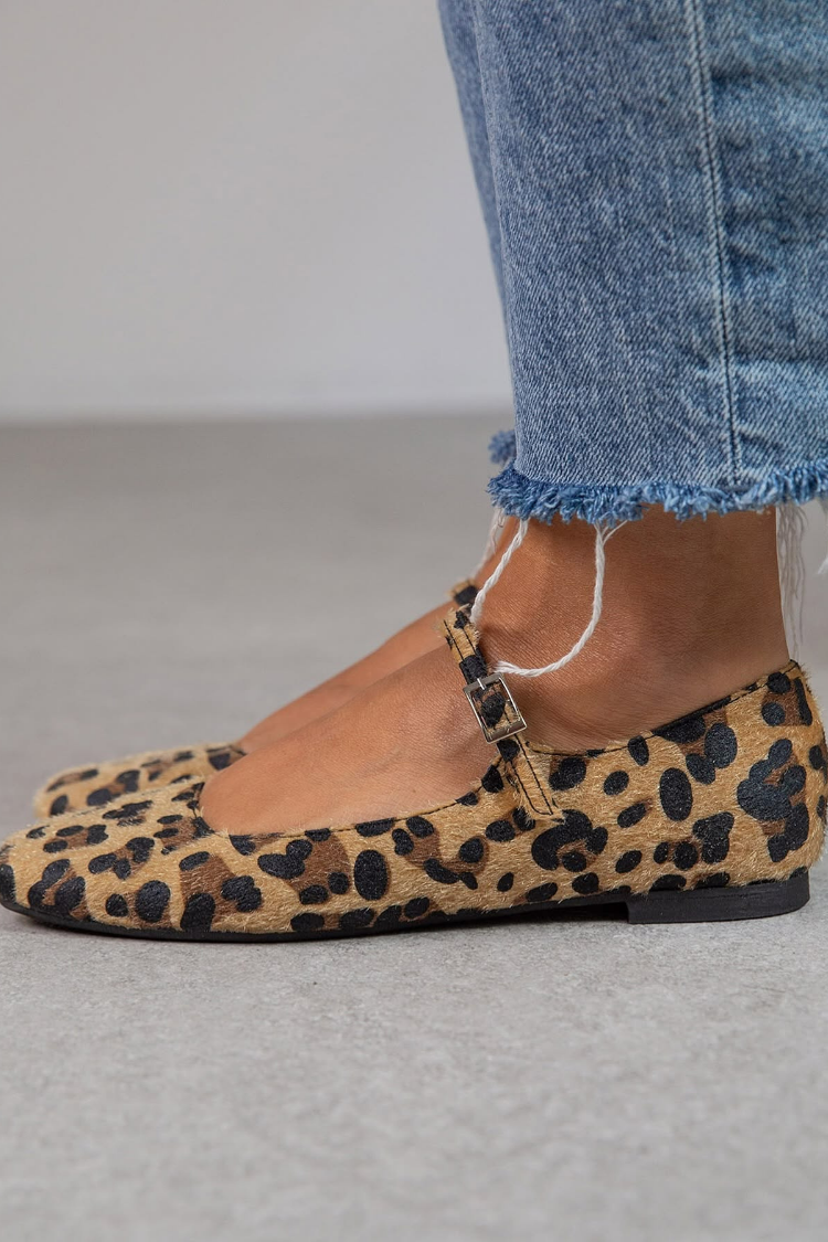 Addison - Plush Leopard Ballerinas