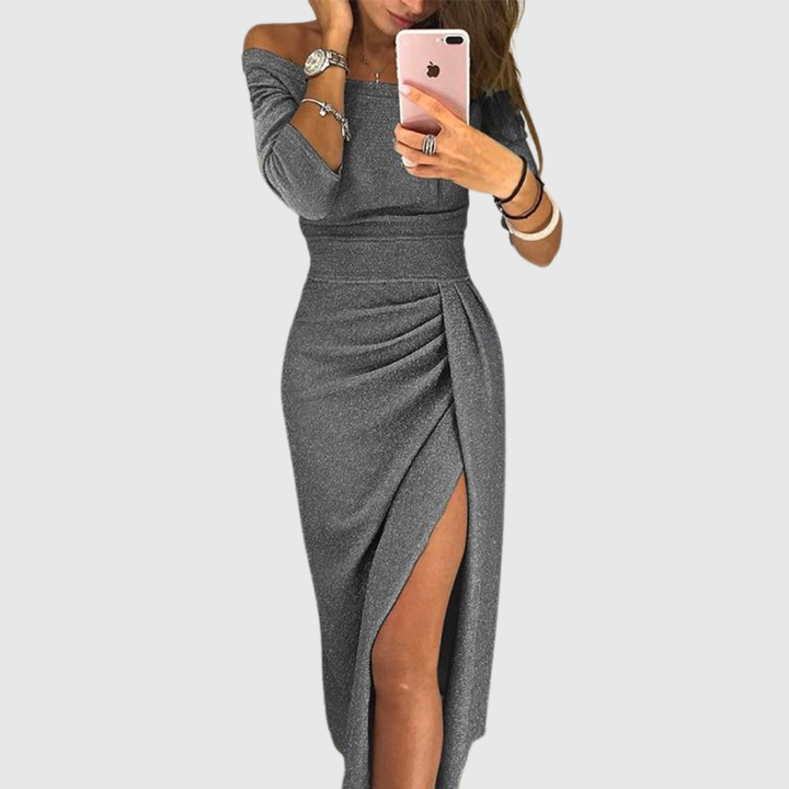 Uliana - Elegant Shimmer Midi Dress