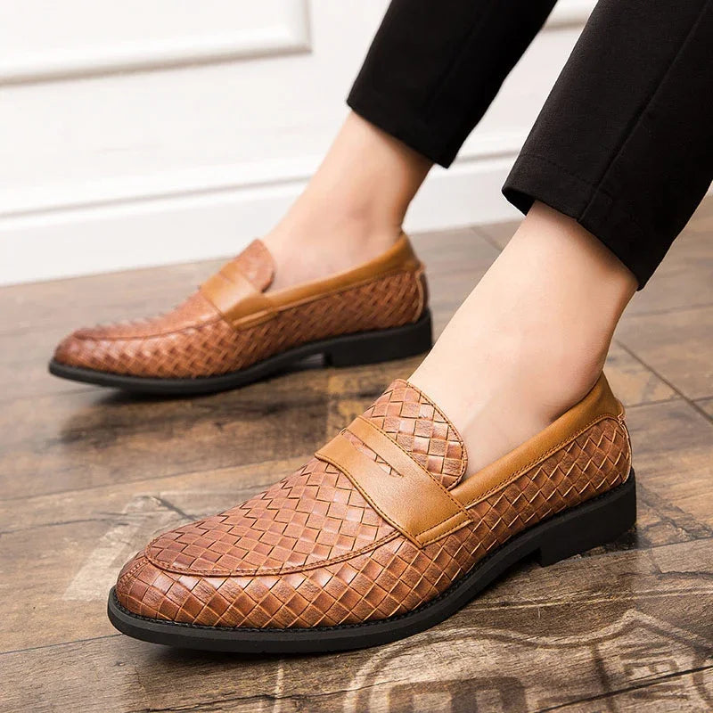 Liam - Sleek Woven Loafers