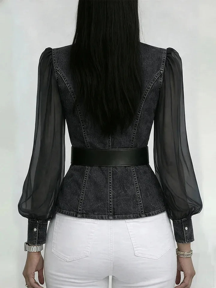 Xabrina - Tailored Denim Blouse