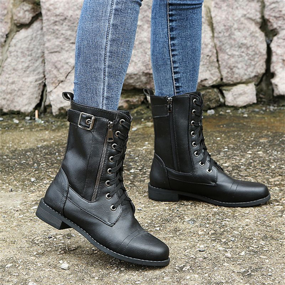 Adrienne - Sturdy Vegan Leather Boots