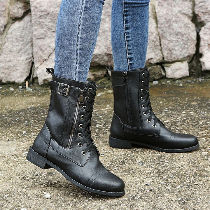 Adrienne - Sturdy Vegan Leather Boots