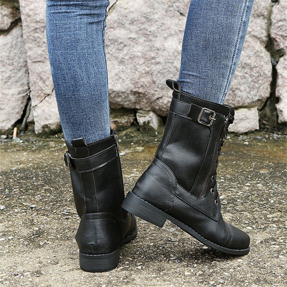 Adrienne - Sturdy Vegan Leather Boots