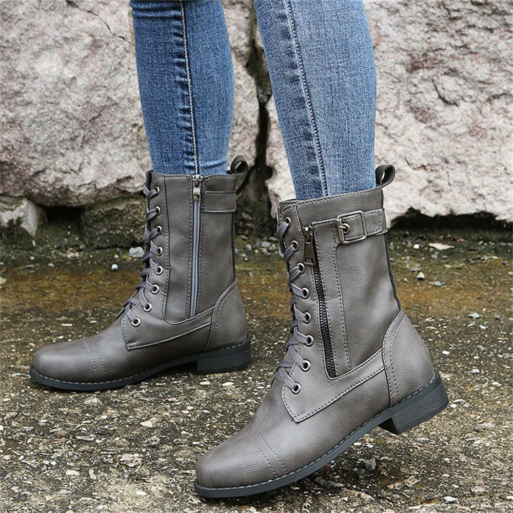 Adrienne - Sturdy Vegan Leather Boots