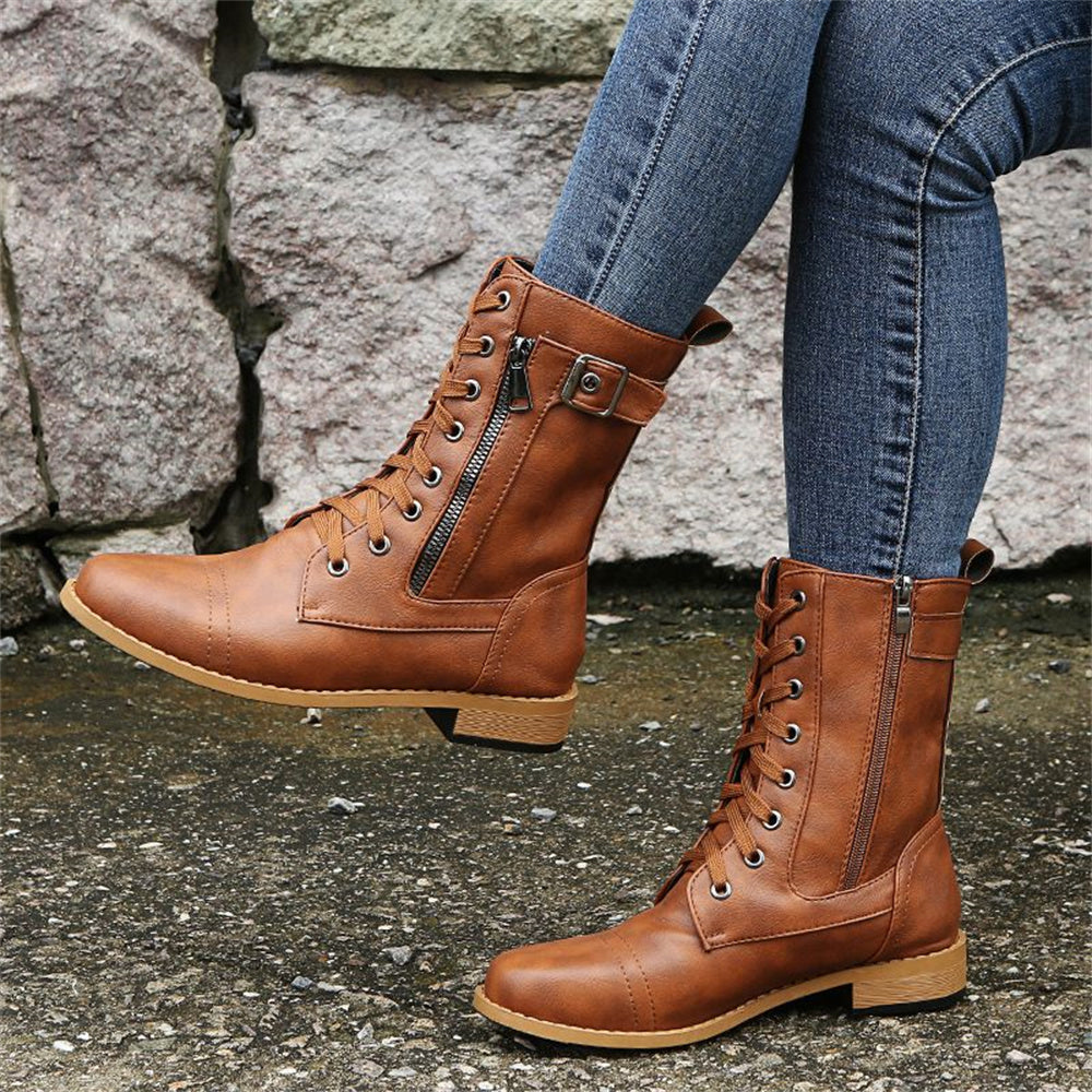 Adrienne - Sturdy Vegan Leather Boots