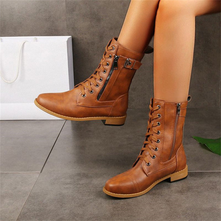 Adrienne - Sturdy Vegan Leather Boots