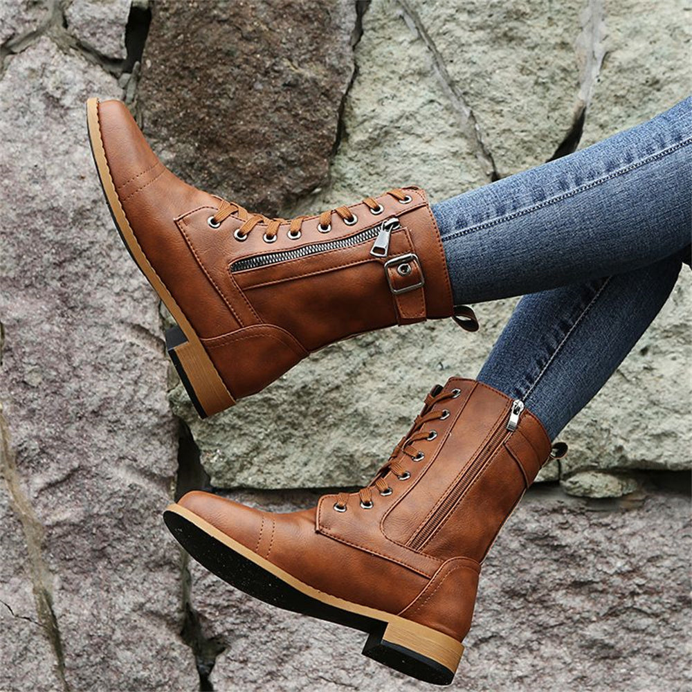 Adrienne - Sturdy Vegan Leather Boots
