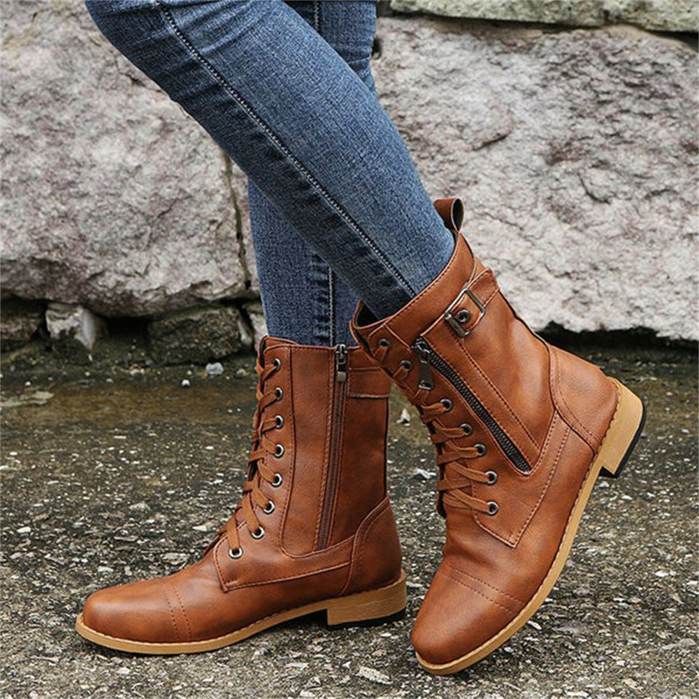 Adrienne - Sturdy Vegan Leather Boots