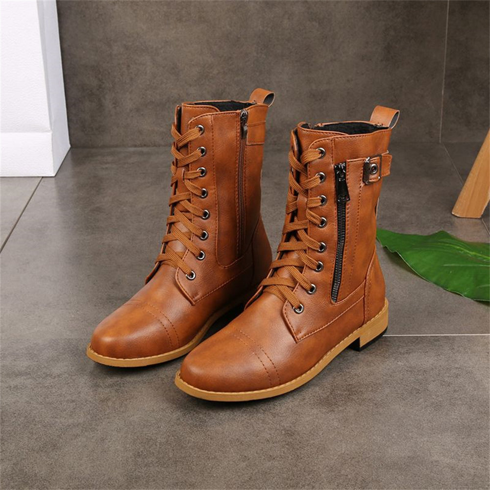 Adrienne - Sturdy Vegan Leather Boots
