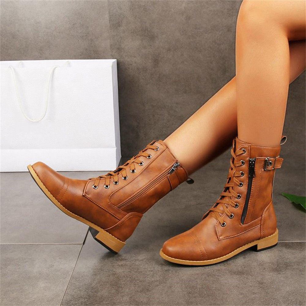 Adrienne - Sturdy Vegan Leather Boots