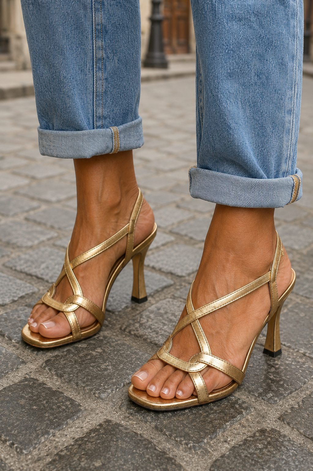 Kelly - Gleaming Gold Sandals