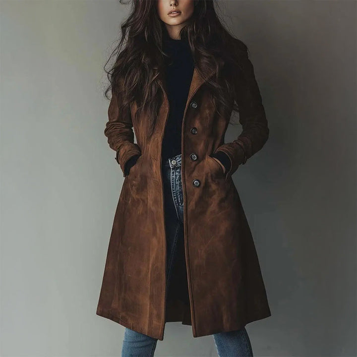 Emma - Elegant Leather Coat