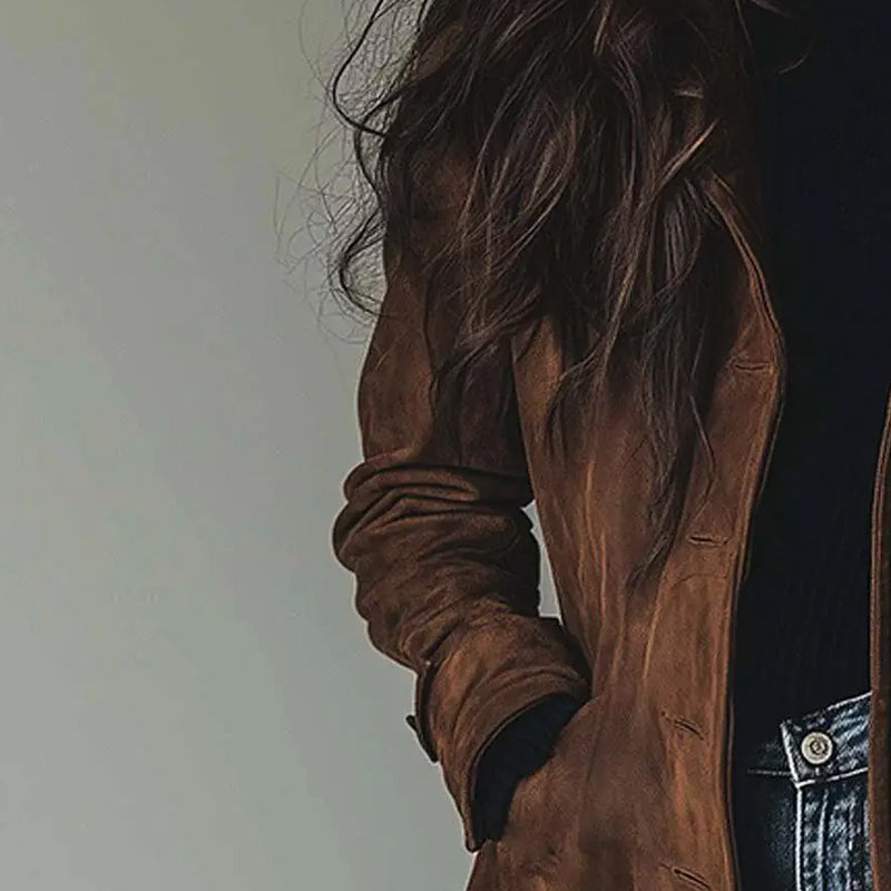Emma - Elegant Leather Coat