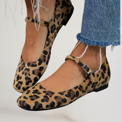 Addison - Plush Leopard Ballerinas