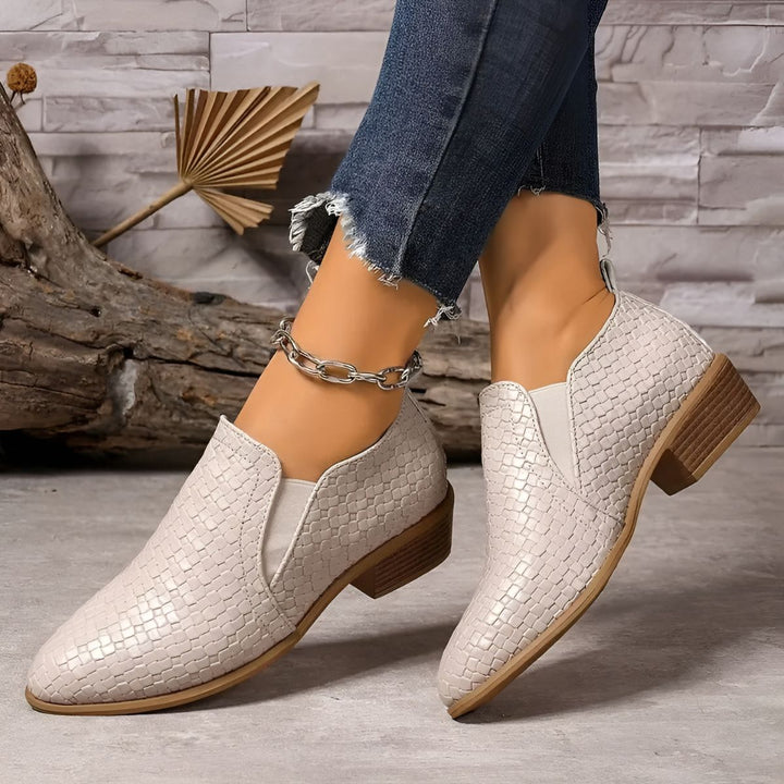 Henrietta - Sleek Embossed Loafers
