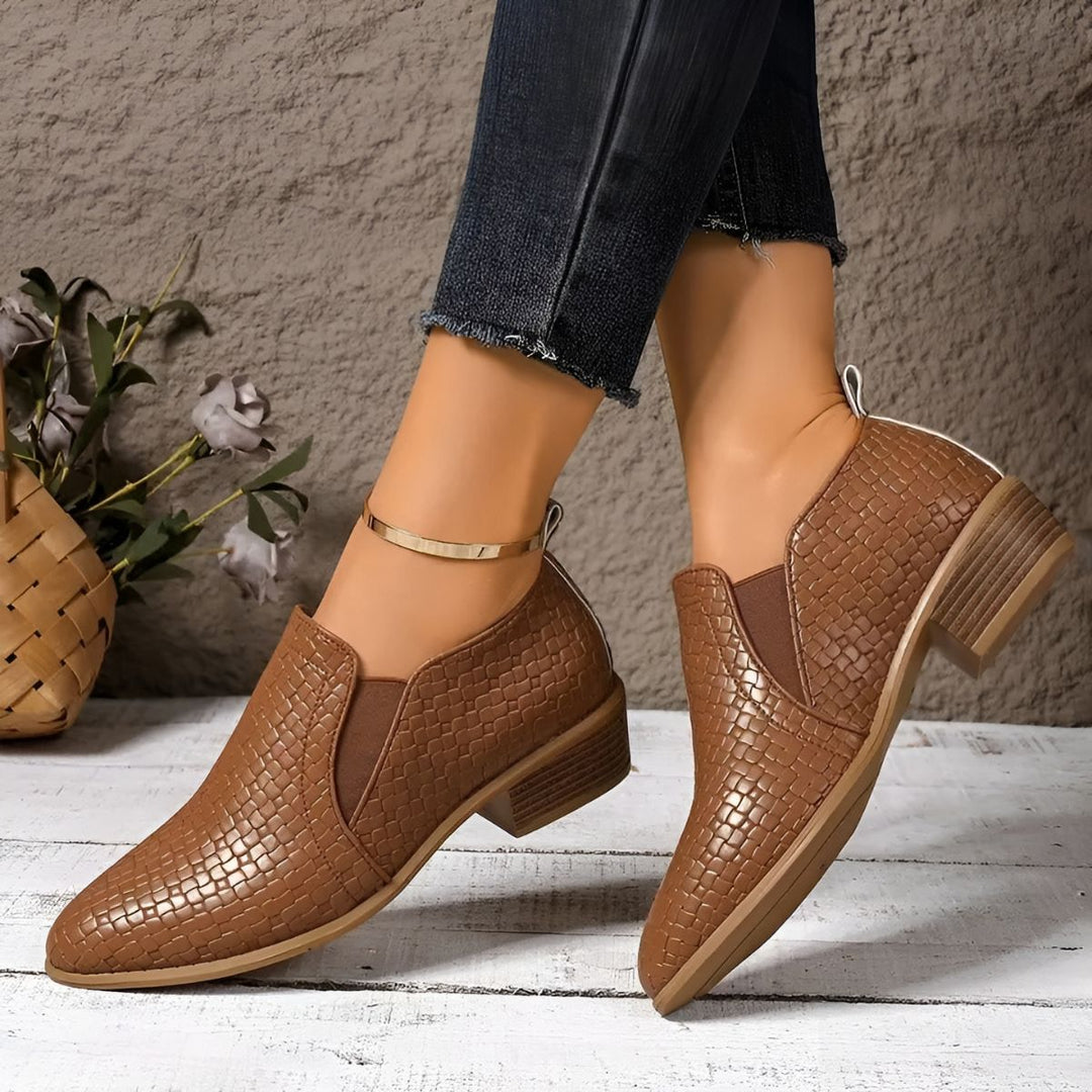 Henrietta - Sleek Embossed Loafers
